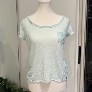 Abercrombie & Fitch Sky Blue Textured Tee